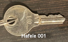 001 01 Key for Hafele Office Equipment Single Sided