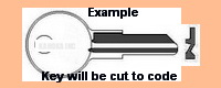 L64 L064 Single Sided Key for LYON FURNITURE, EDSAL EQUIPMENT, H