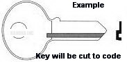 1 01 001 Key for KASON REFRIGERATOR LOCKS and CORBIN LOCKS **