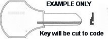 4A2173 Key for OSH KOSH Trunk with Corbin Company Lock - Click Image to Close