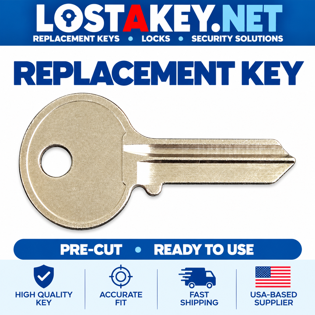 51 051 0051 Key for OFFICE FURNITURE using a HUDSON Lock