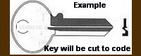 1000 01000 001000 Key for BOMMER Industry Locks, Key for HUDSON