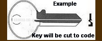 C001-C025. Pair of replacement keys for Tuff / Contico tool box locks.