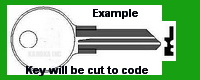1001XC 1001XD Single Sided Key for CHICAGO LOCKS - Click Image to Close