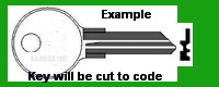1001X 1001XA 1001XB Single Sided Key for CHICAGO LOCKS