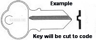 F307 Key for AMANA LUGGAGE CHICAGO LOCK and Misc Applications - Click Image to Close