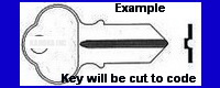 3082 H3082 KEY FOR CHICAGO LOCK DOUBLE SIDED DOUBLE BIT