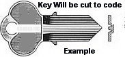 F1000 Key for AMANA LUGGAGE CHICAGO LOCK and Misc Applications