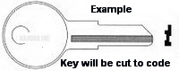 T760 KEY for GLOBE WERNKE and ILLINOIS LOCKS. - Click Image to Close