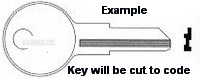E10 Key SQUARE D 2941101100 SWITCH, ILLINOIS WAFER LOCKS