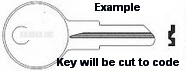 CH13 Key Single Sided for COLE HERSEE HUDSON 6 WAFER LOCKS