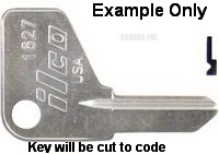 1627 ILCO Key Blank Only for Scissor Lift, Trash Compactor