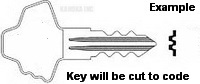 3457 Key for FORT LOCK applications, Double Sided