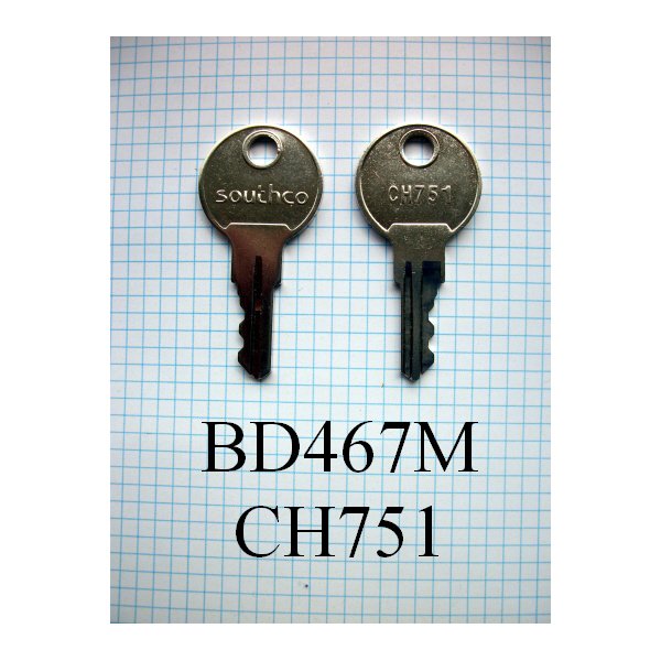 BD467M Key for Southco ~CH751 Plain Head [DUPLICATE]