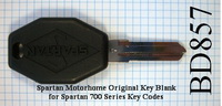 BD857 454-7 BlueDog Key Blank Uncut for Spartan Motorhomes