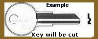 001 01 1 Key for SENTRY FIRE BOX SAFE ONLY ONE SIDED CUT **