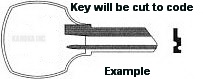101E Key for ALLSTEEL, PUNDRA and NATIONAL LOCK Office Equipment