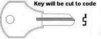 K106 Key for KENNEDY TOOL BOX, CORBIN LOCKS