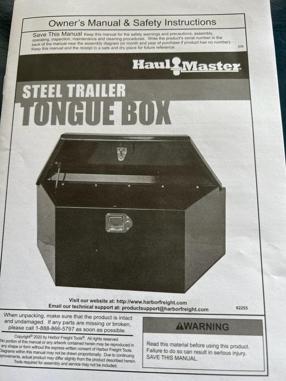 187 Key Only for Haul Master Trailer Tongue Box Harbor Freight 187