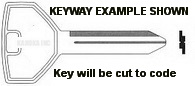 H14 H014 H0014 Key for A.R.E. Handles using newer Strattec 7 Wafer Locks